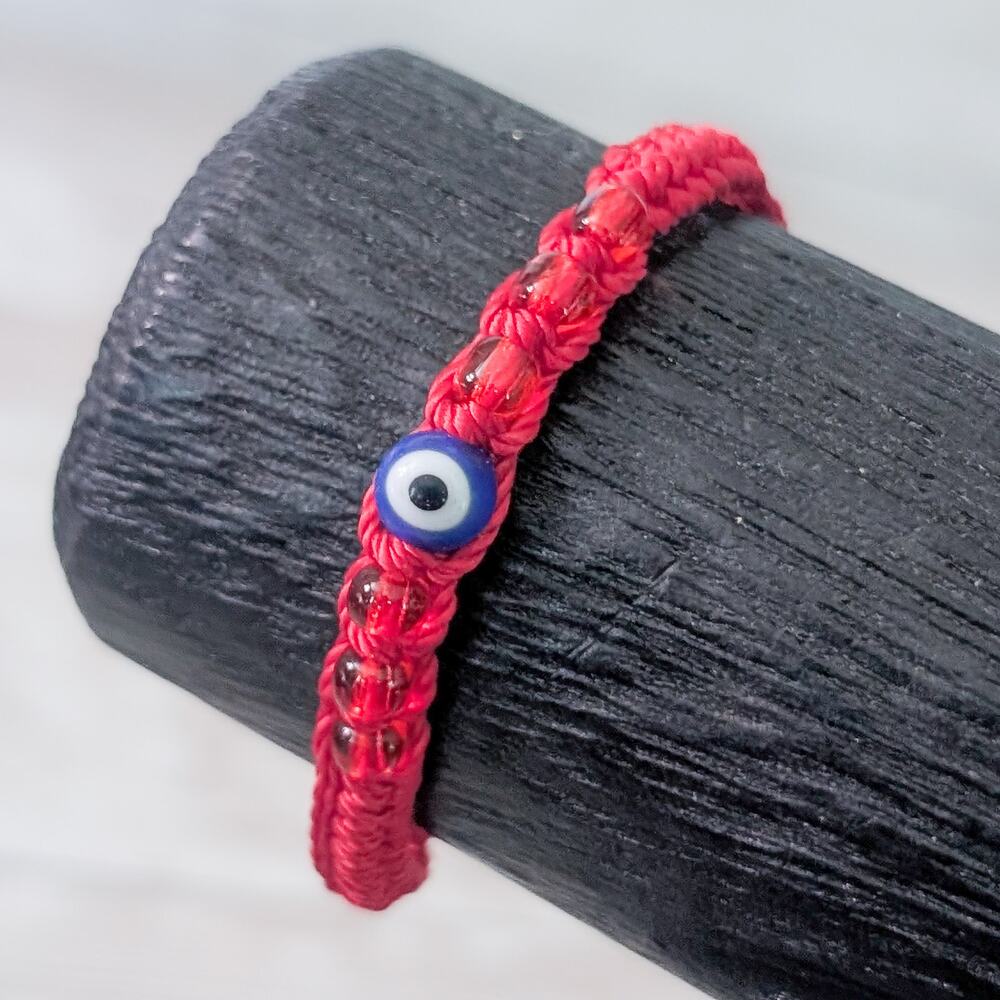 Red Bracelet with Eye Bead